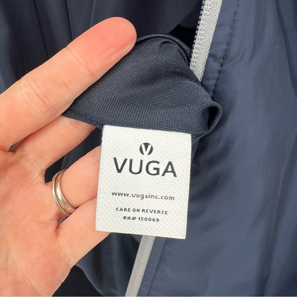 VUGA‎ Navy Blue Windbreaker Zipper Gray Detail Men's Blue Jacket L - Picture 5 of 9